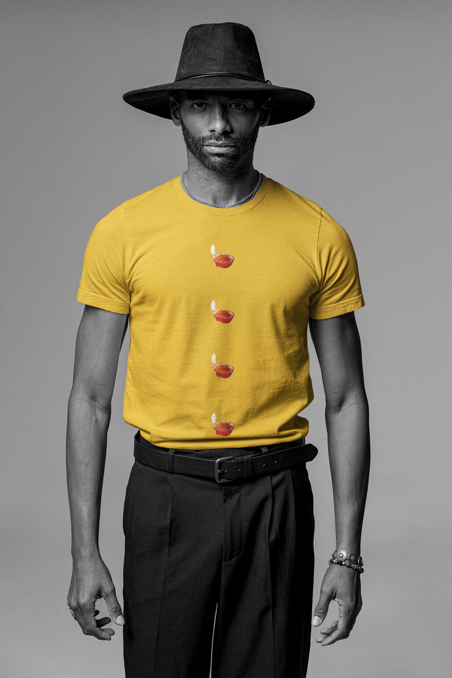 Diya Button Summer T-shirt for Men