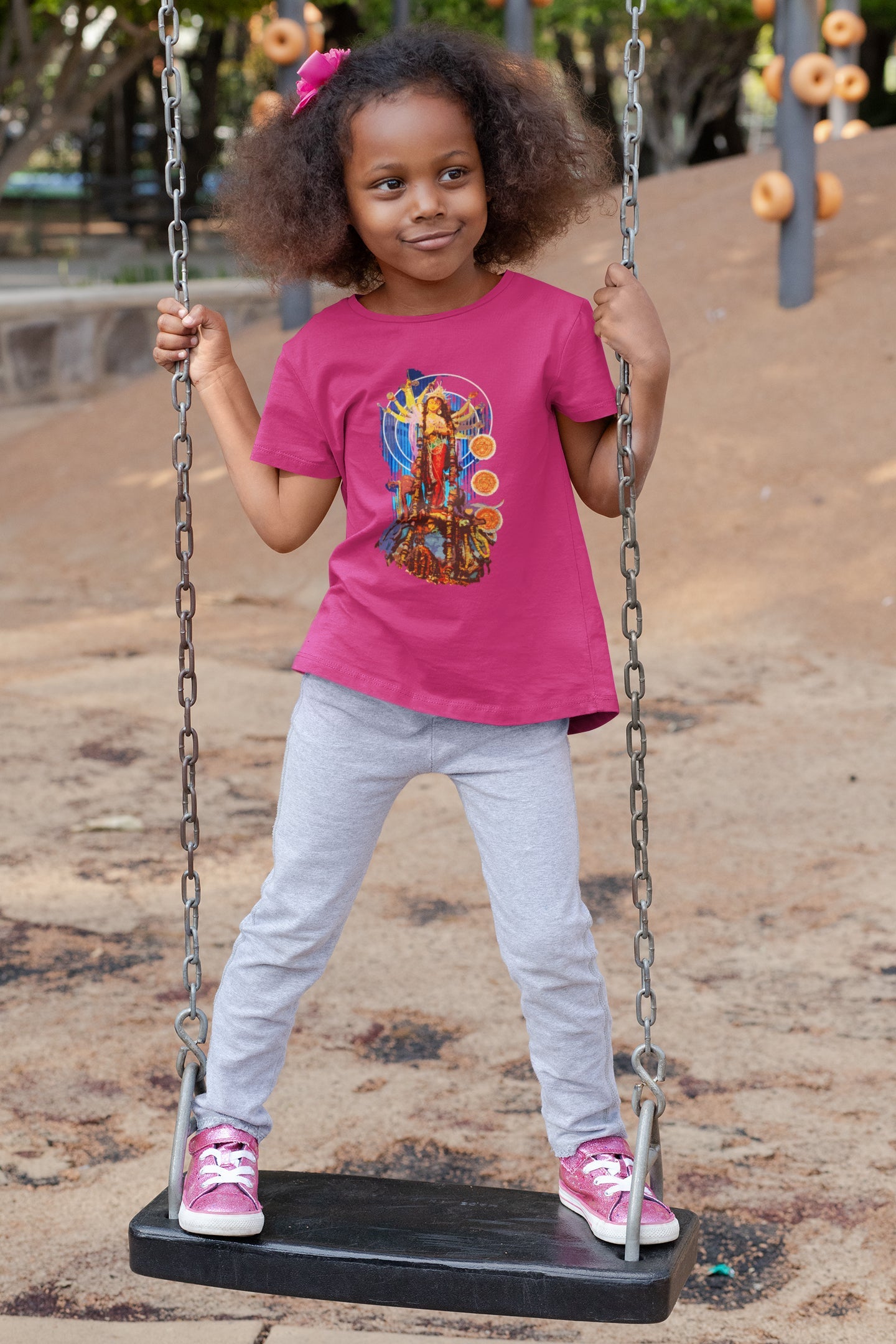 Durga Puja Summer T-shirt for Girls