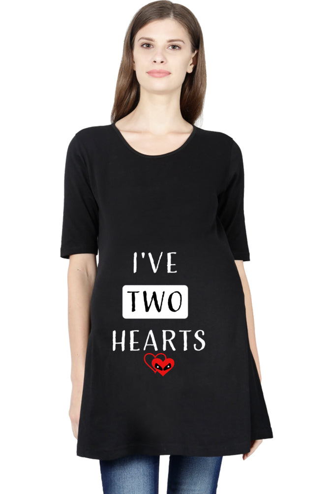 I Have Two Hearts Maternity T-shirt