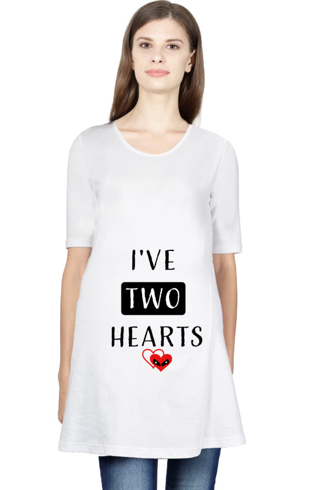 I Have Two Hearts Maternity T-shirt