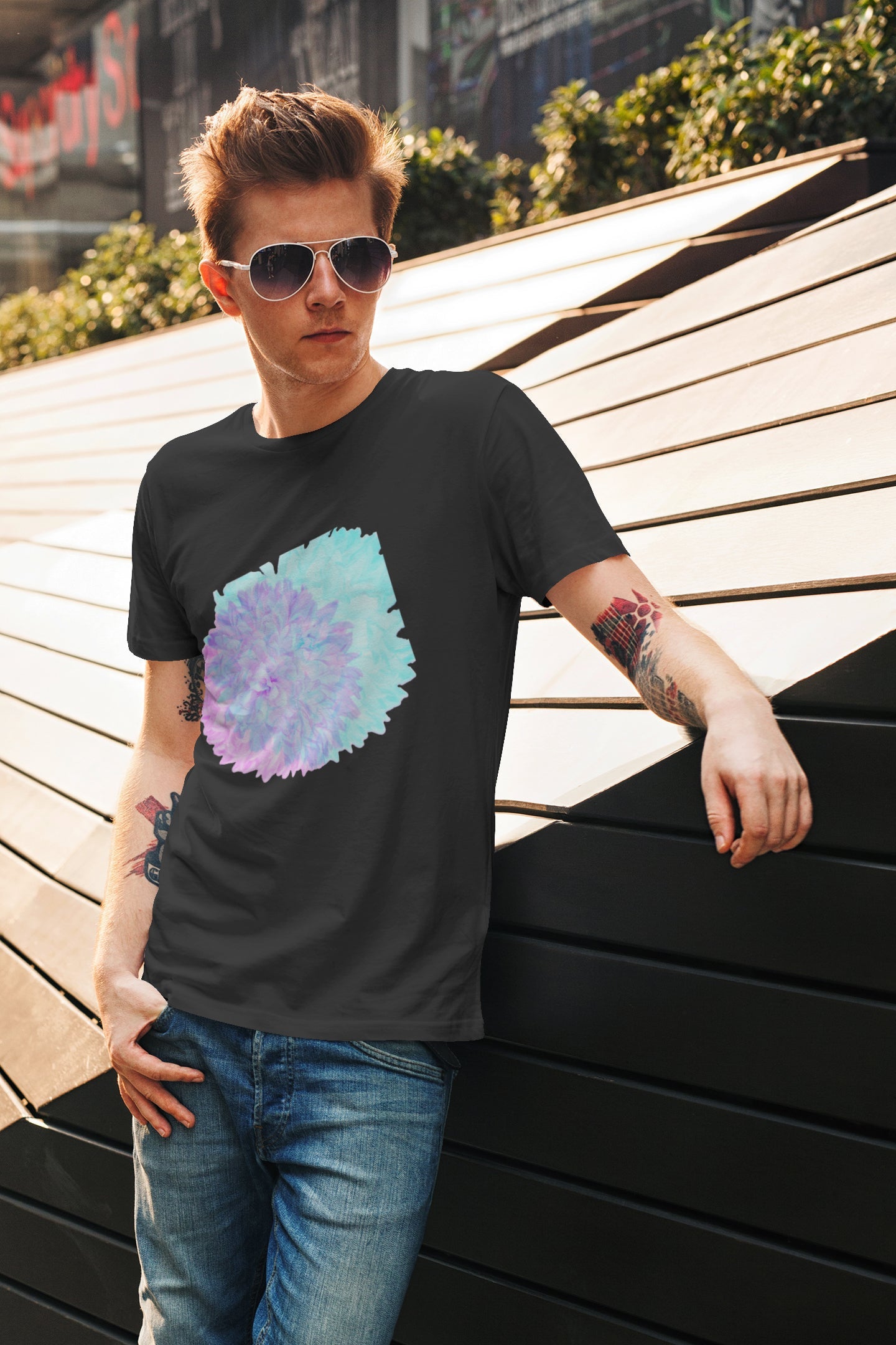 Sommer-T-Shirt für Herren (Dahlia Dual Tone)