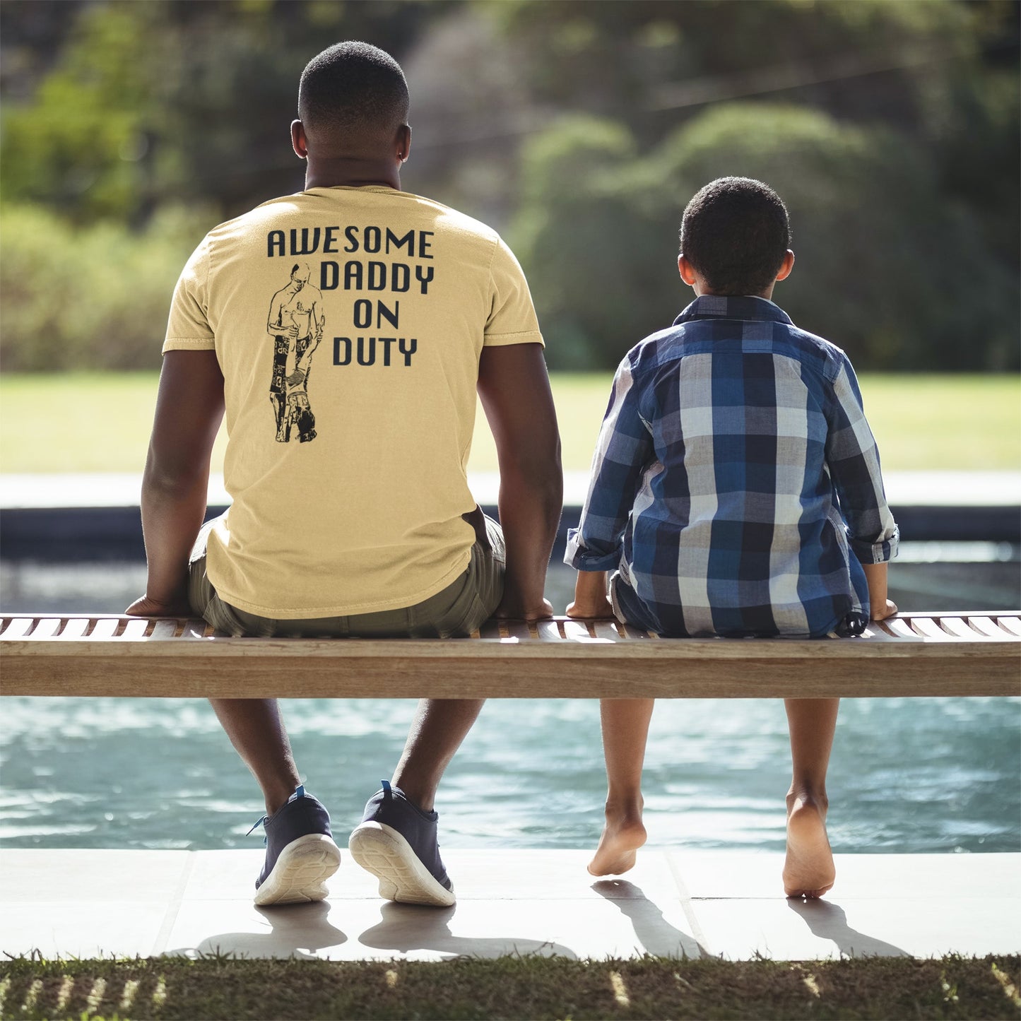 Awesome Daddy On Duty Back Print Summer T-shirt for Men