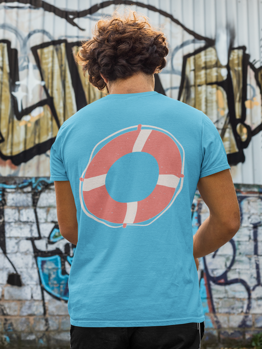 Sommer-T-Shirt für Herren (Coastie mit Lifebuoy-Rückendruck)