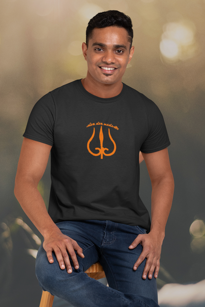 Har Har Mahadev Orange Summer T-shirt for Men