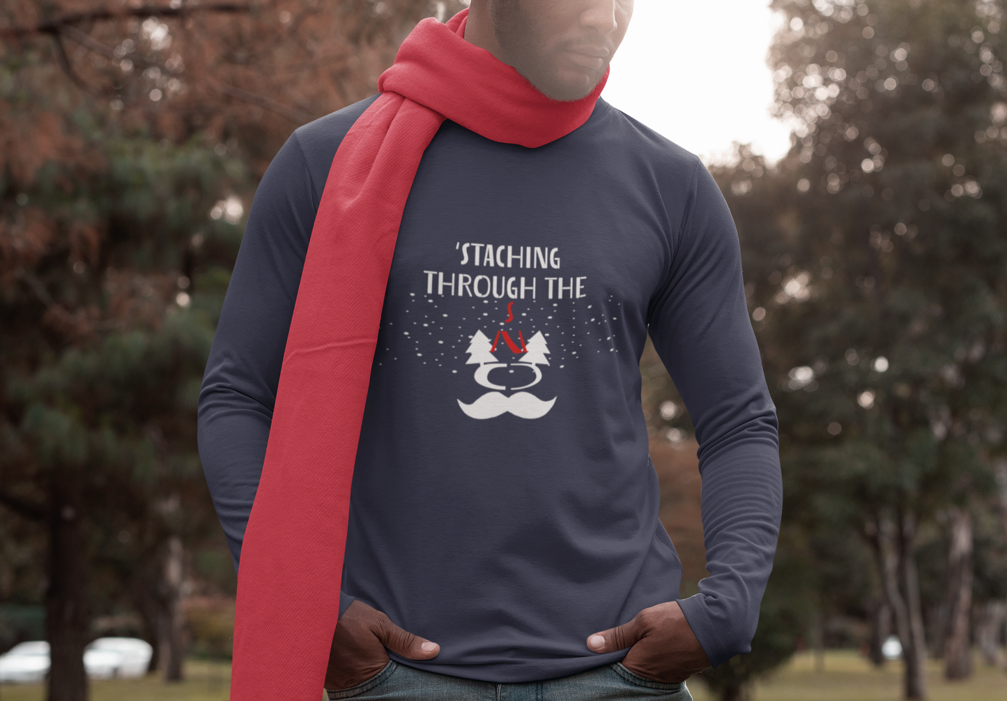 T-Shirt mit langen Ärmeln für Herren (STACHING THOUGH THE SNOW)