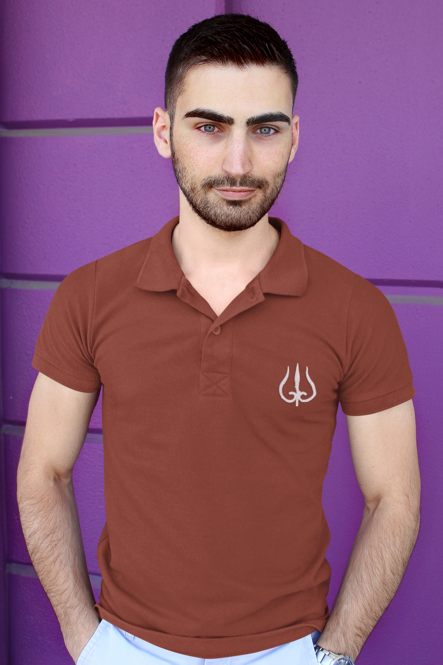 White Trident Polo T-shirt for Men