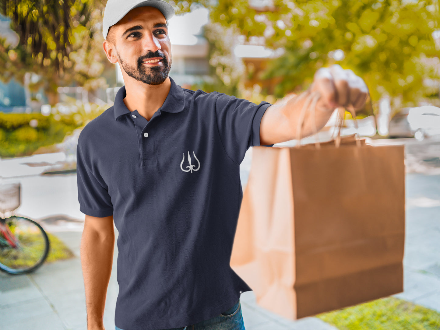 White Trident Polo T-shirt for Men