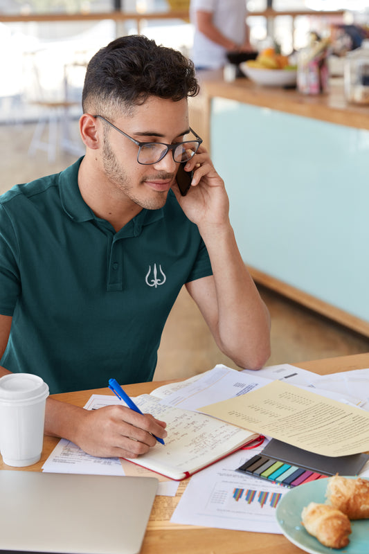 Weißes Trident-Polo-T-Shirt für Herren