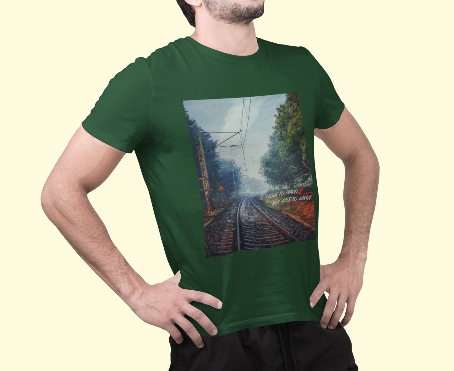 Summer T-shirt for Men(Train Track)