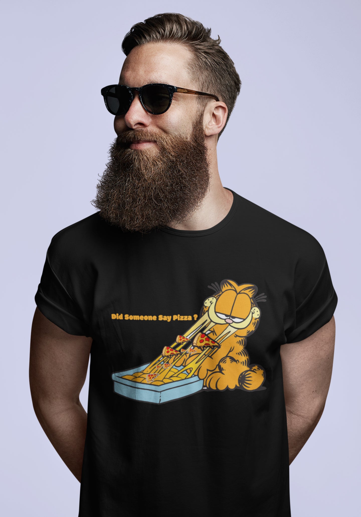 Garfield Did Someone Say Pizza Sommer-T-Shirt für Männer