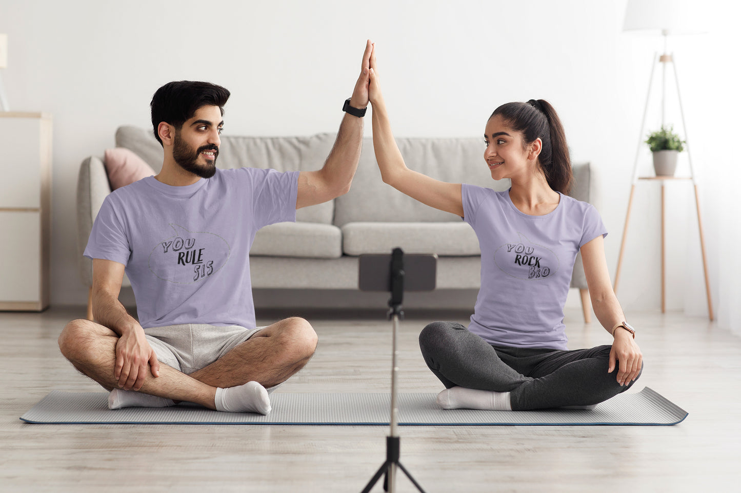 You Rule Sis / You Rock Bro Summer T-shirt Combo Siblings