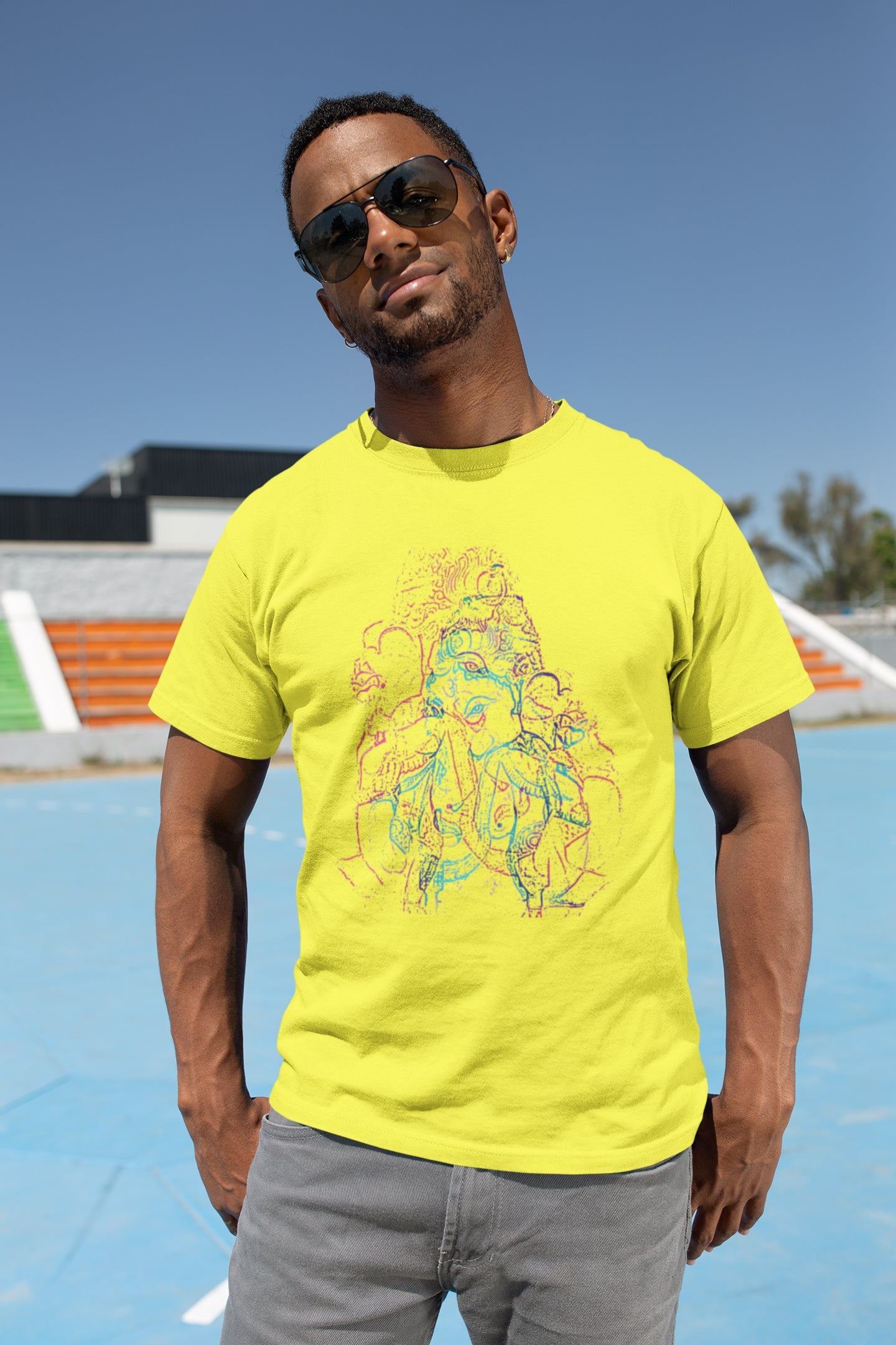 Ganpati Contour Sommer-T-Shirt für Herren