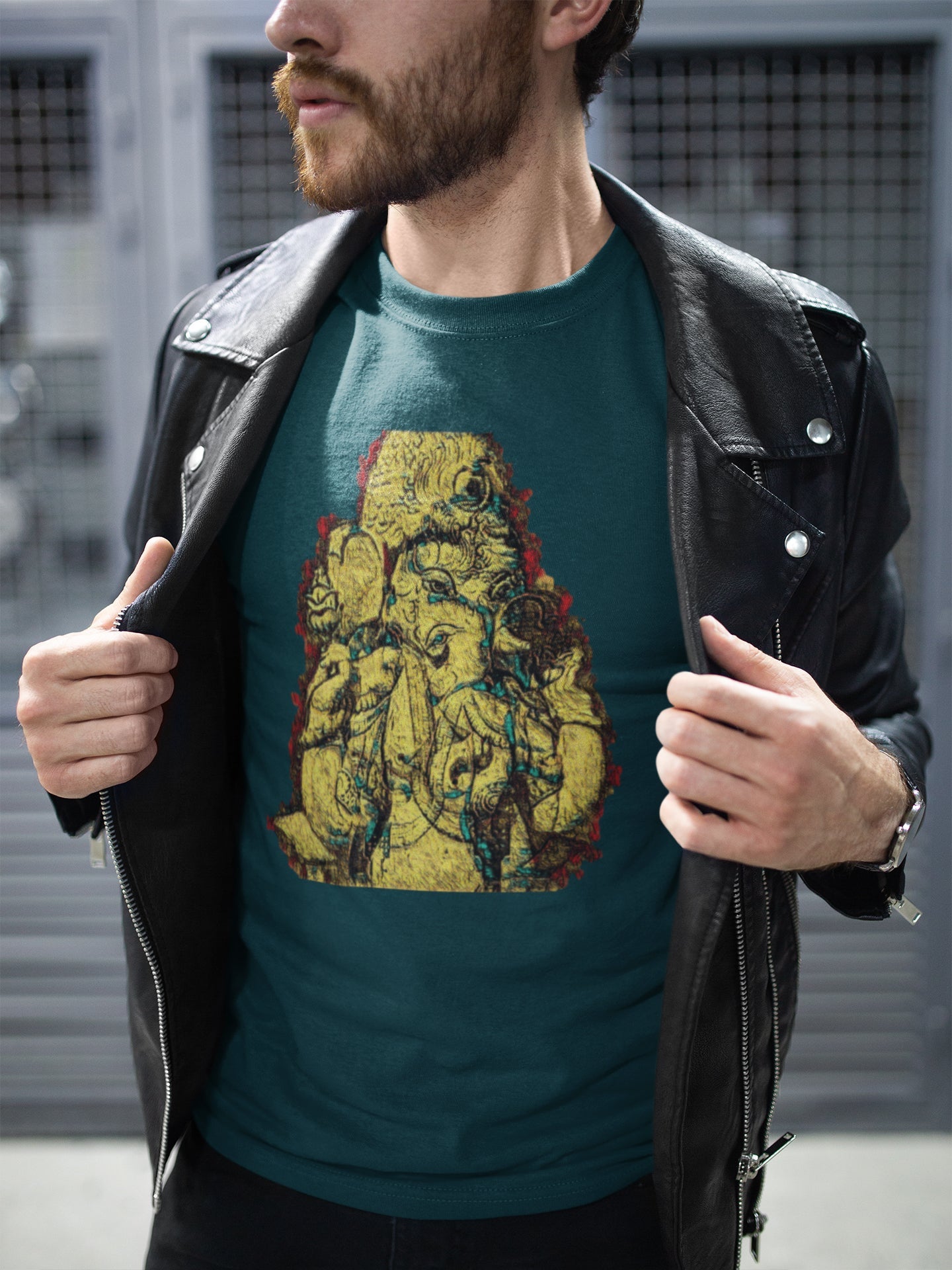 Ganpati Yellow Fresco Summer T-shirt for Men