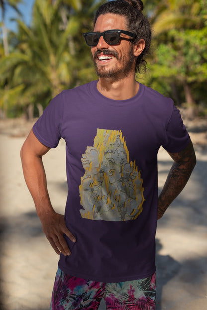 Gelbes Ganpati-Sommer-T-Shirt für Herren