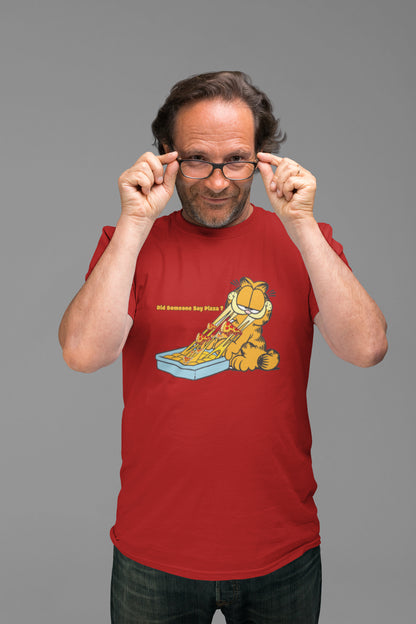 Garfield Did Someone Say Pizza Sommer-T-Shirt für Männer