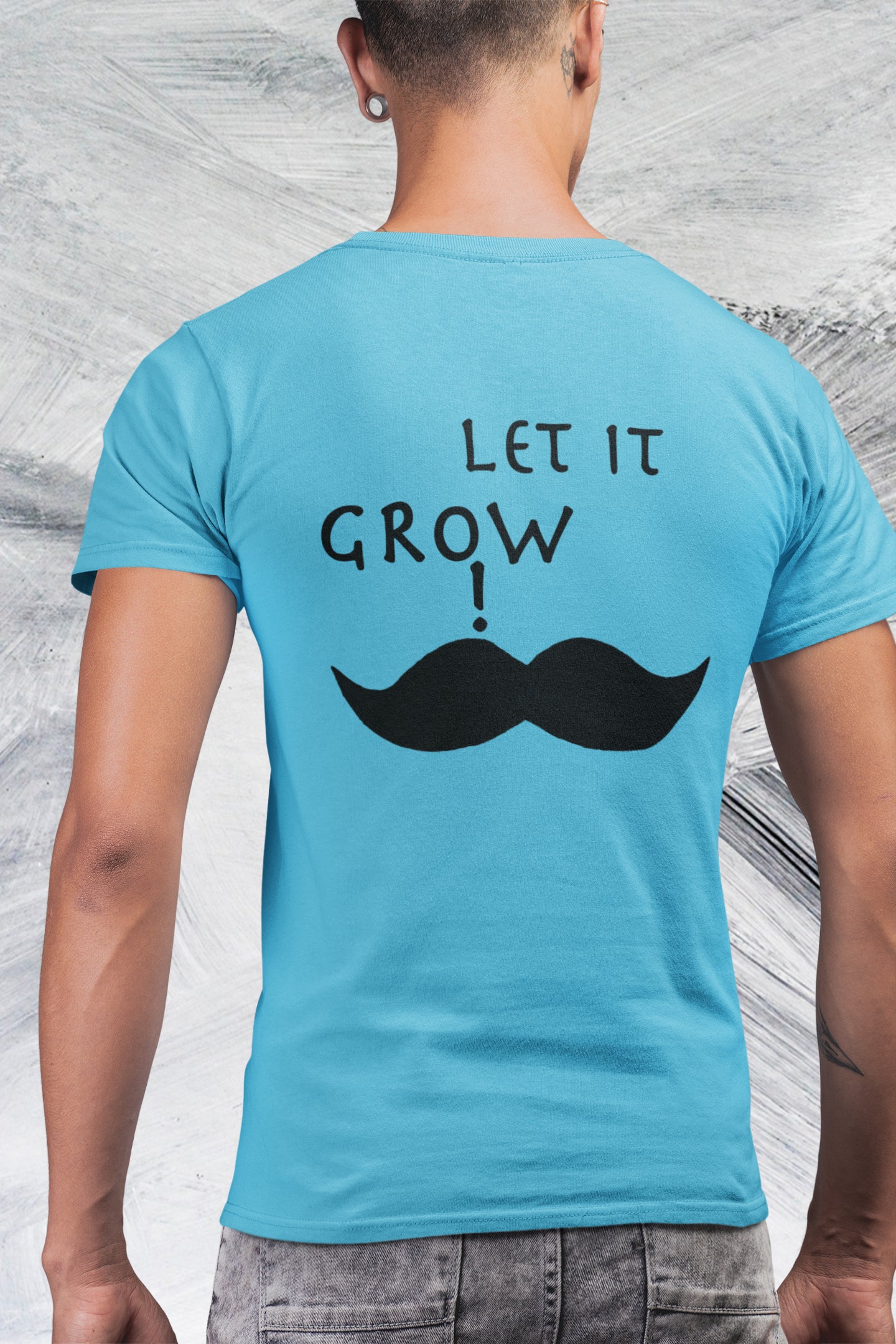 Sommer-T-Shirt mit „Let It Grow Back“-Aufdruck für Herren