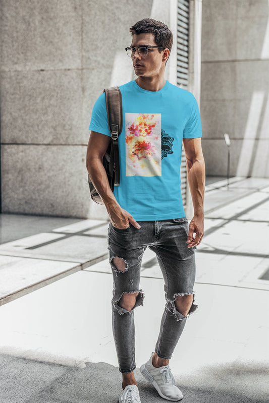 Abstraktes Diya Sommer-T-Shirt für Männer