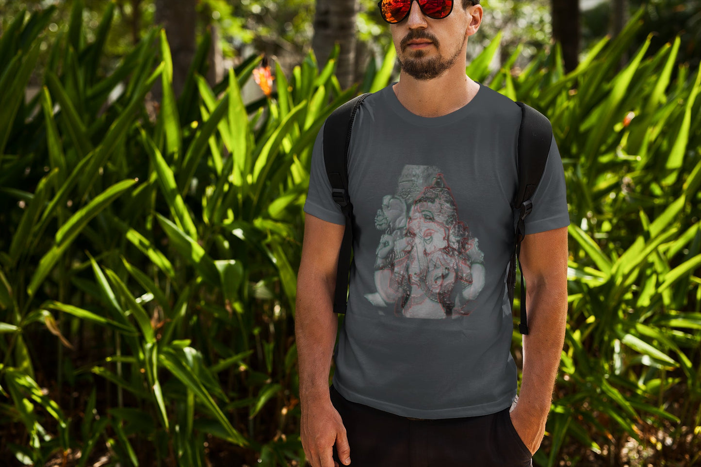 Ganpati Sommer-T-Shirt aus Plastikfolie für Herren