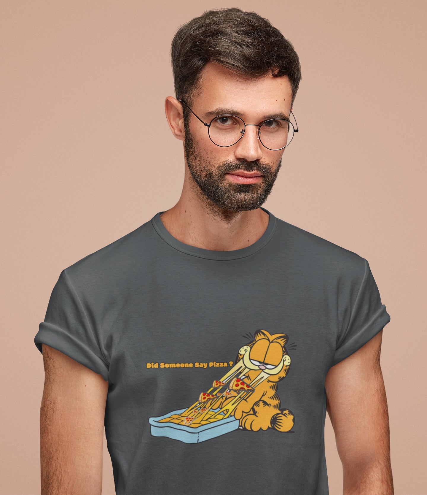 Garfield Did Someone Say Pizza Sommer-T-Shirt für Männer