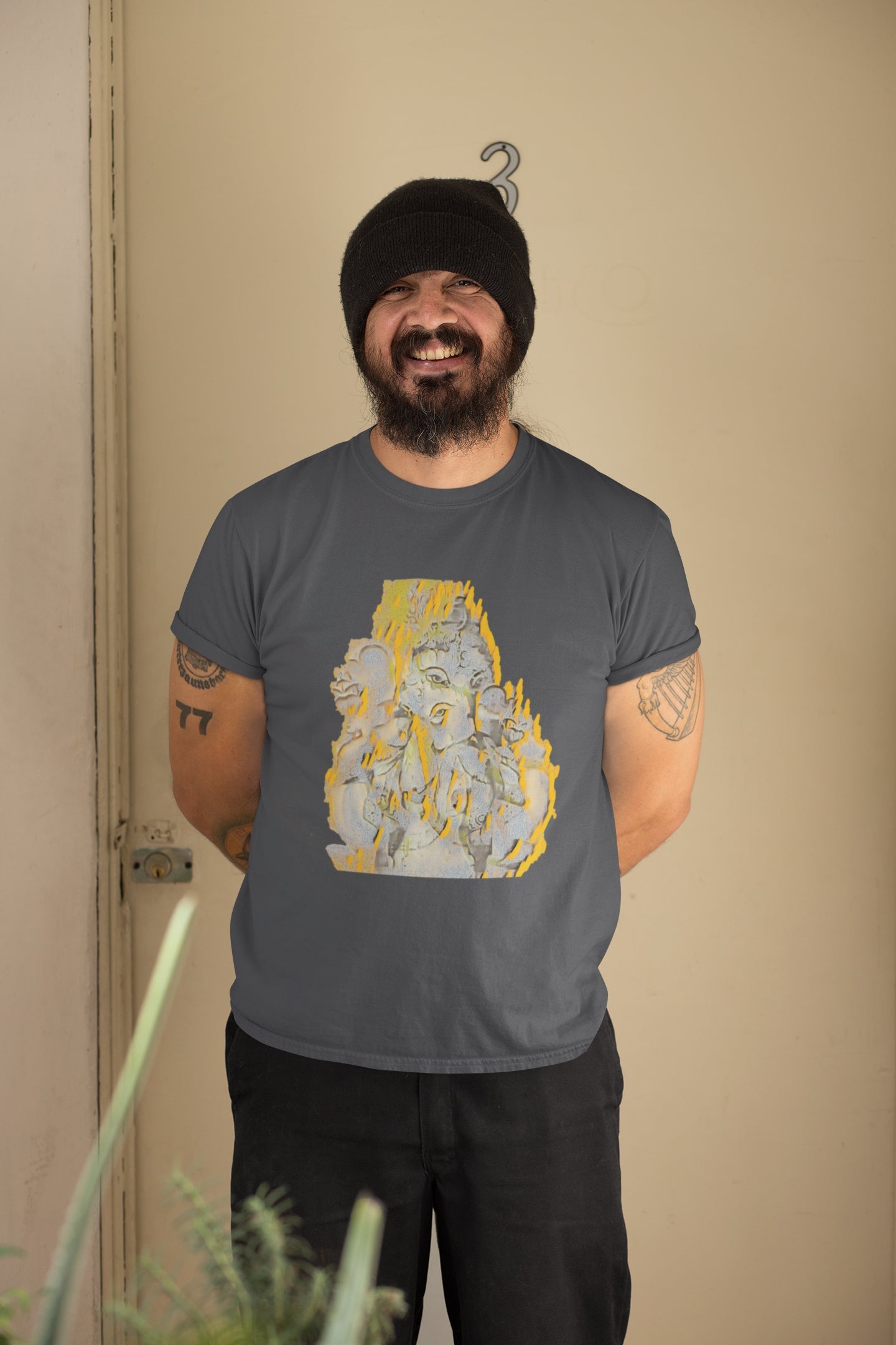 Yellow Ganpati Summer T-shirt for Men