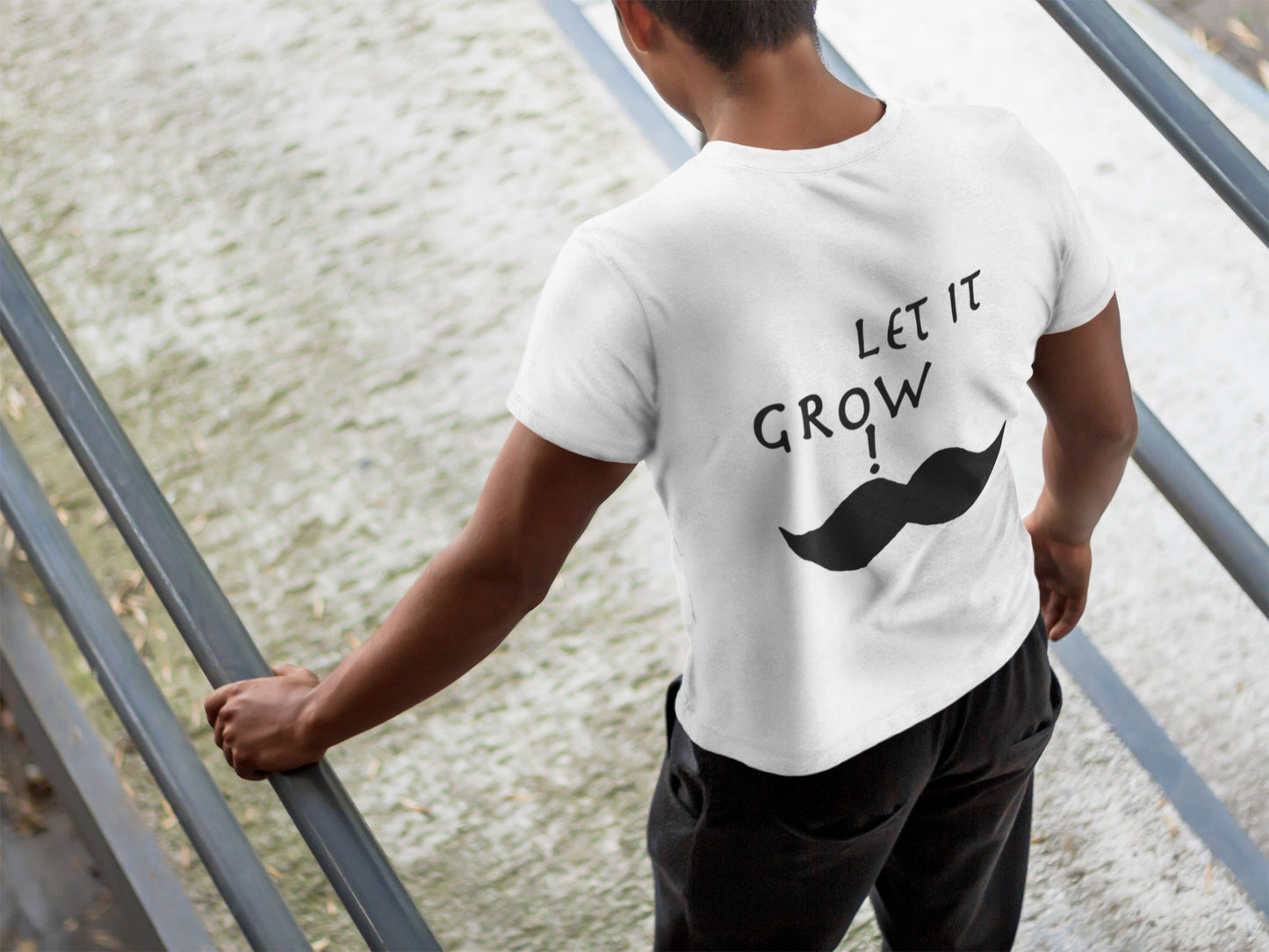 Sommer-T-Shirt mit „Let It Grow Back“-Aufdruck für Herren