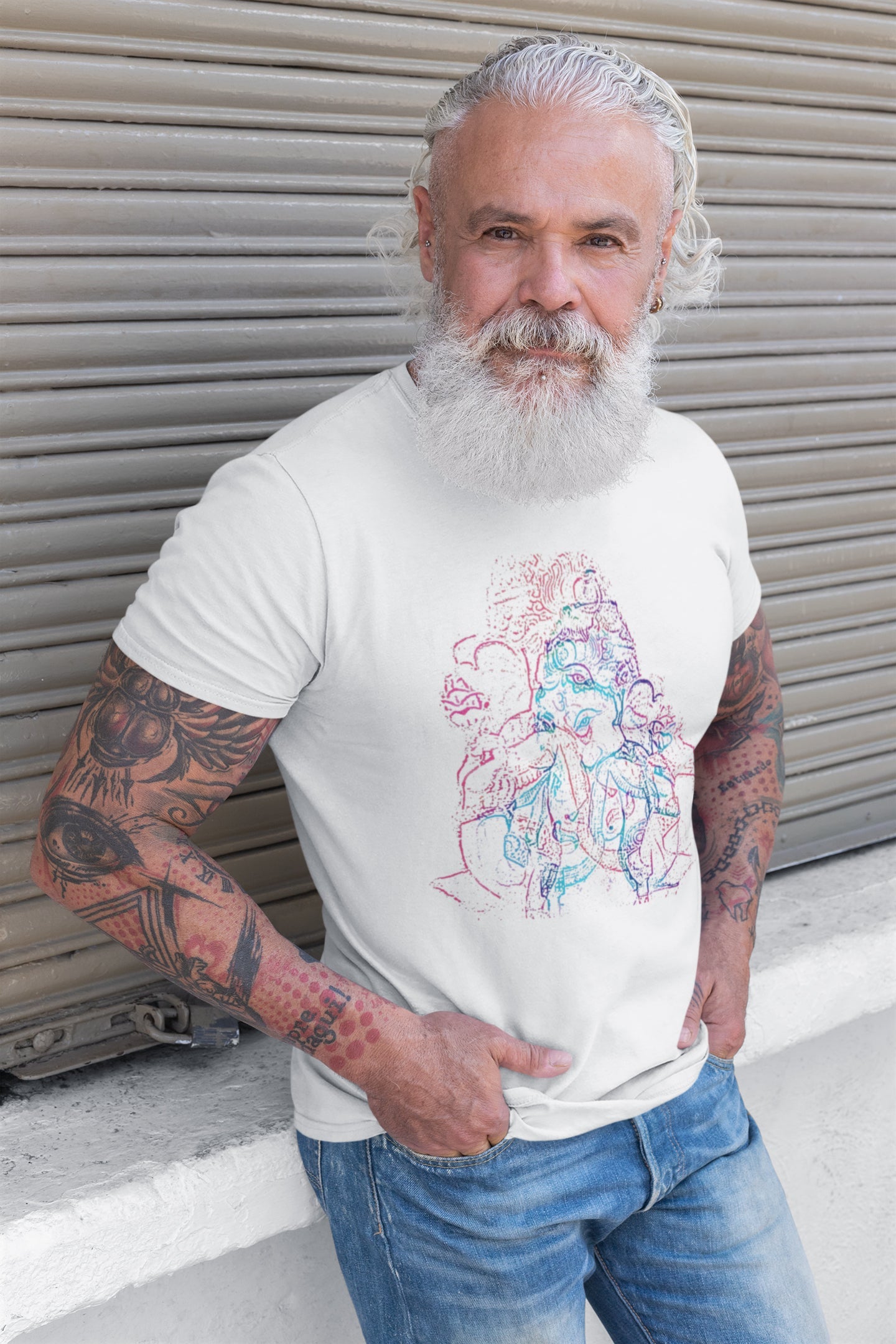 Ganpati Contour Sommer-T-Shirt für Herren