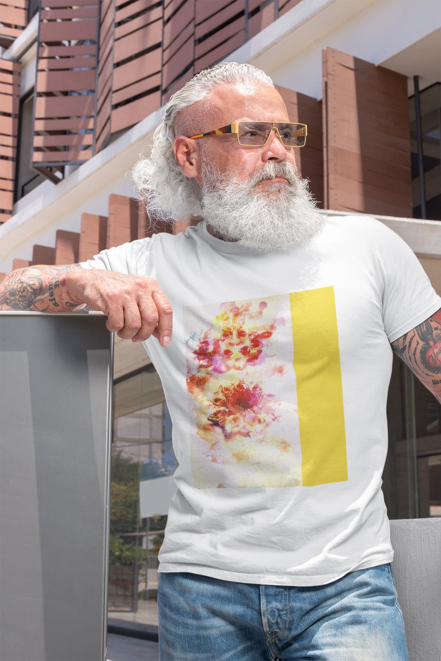 Abstract Diya Yellow Art Summer T-shirt for Men