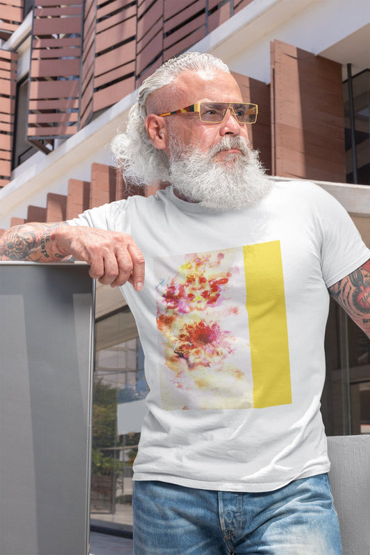 Abstraktes Diya Yellow Art Sommer-T-Shirt für Männer