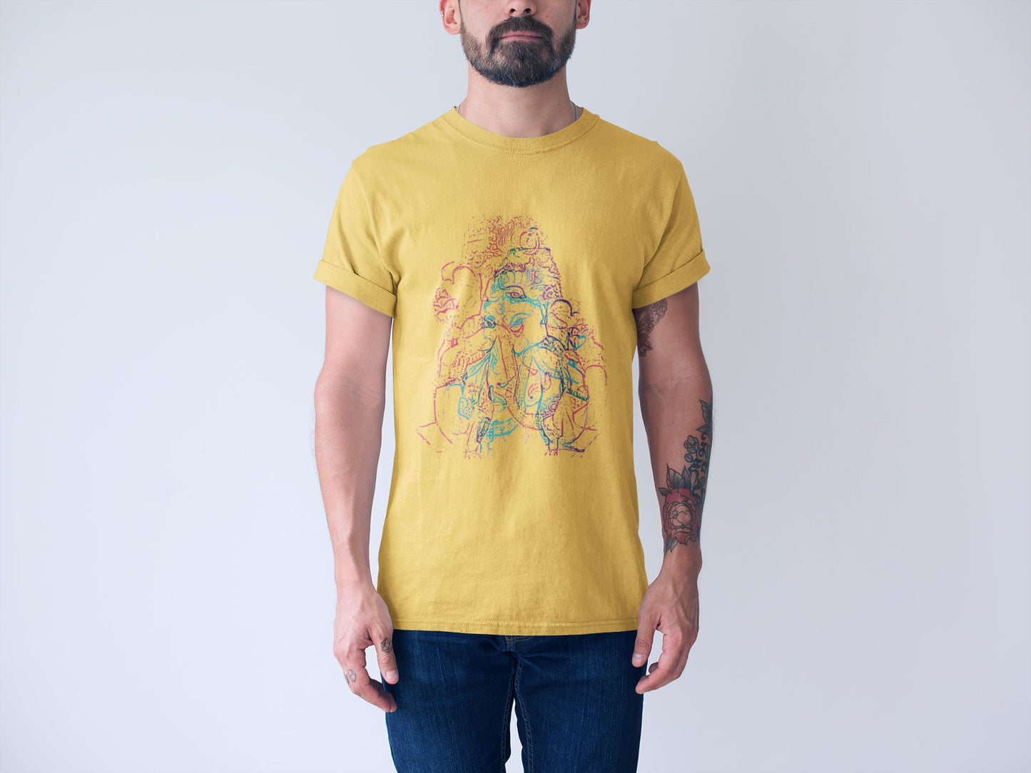 Ganpati Contour Sommer-T-Shirt für Herren