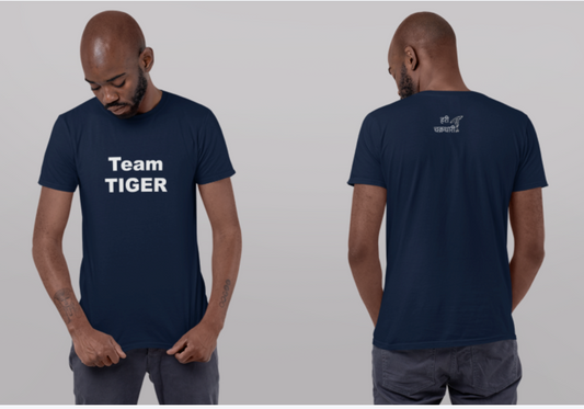 Team Tiger Sommer-T-Shirt mit weißem Aufdruck für Herren