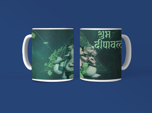 White Coffee Mug ( शुभ दीपावली Ganpati )