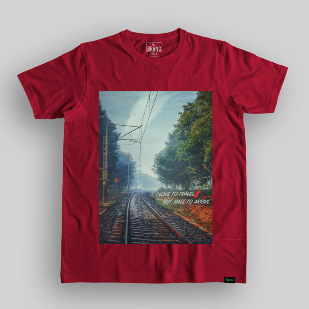 Summer T-shirt for Men(Train Track Travel)
