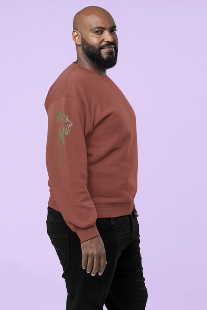 Xmas Tree Sleeve Print Unisex Sweatshirt