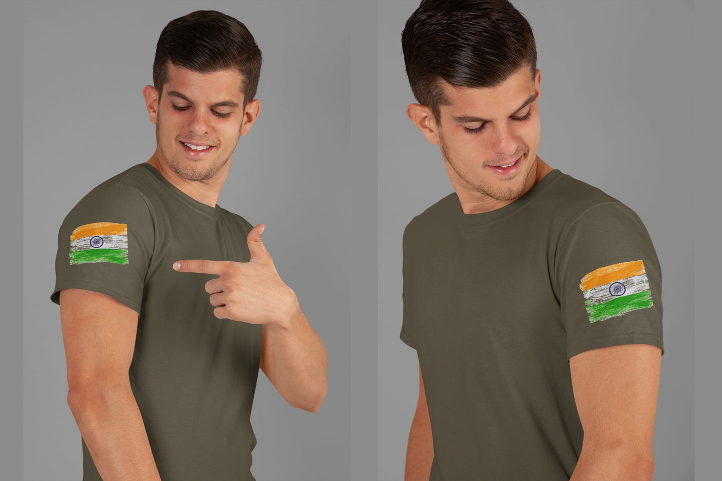 Flag Sleeve Print T-shirt For Men
