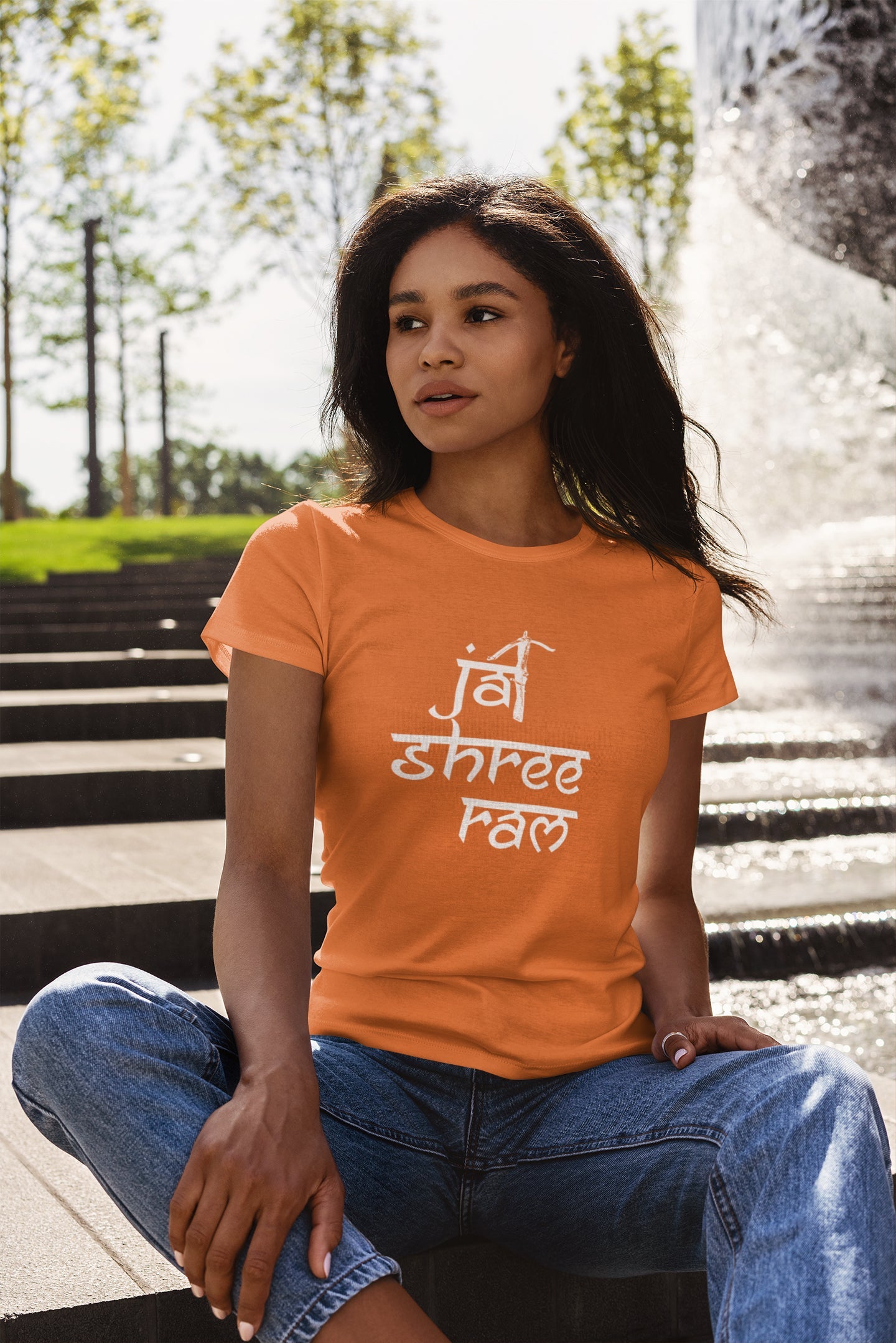 Sommer-T-Shirt für Frauen (Jai Shree Ram)