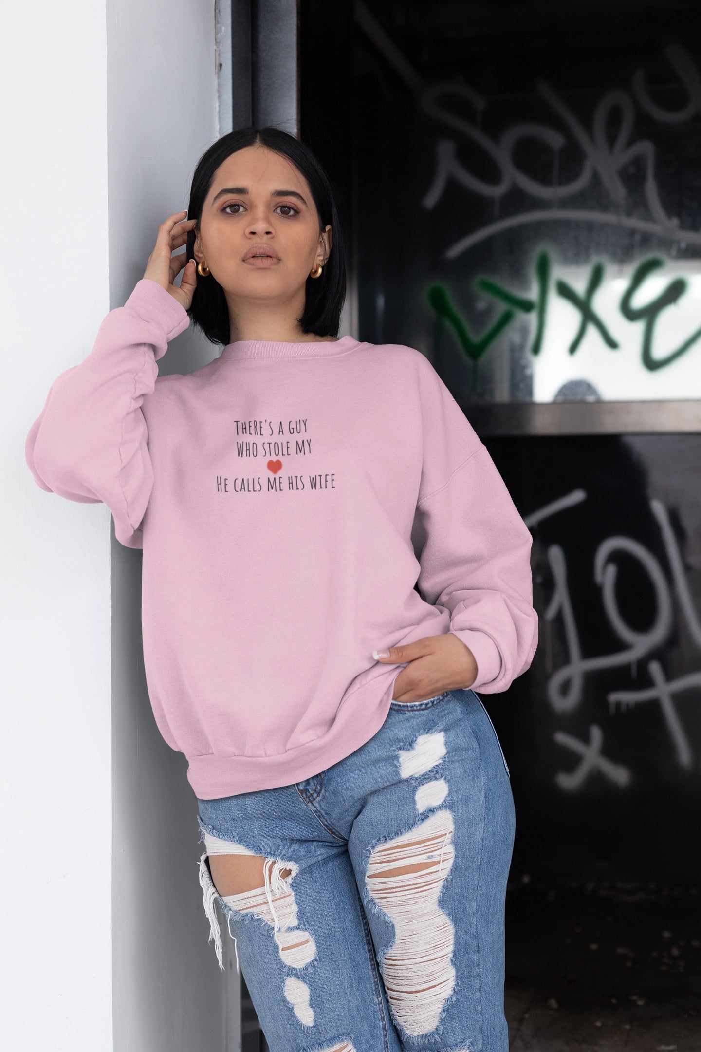 Ehemann-Frau-Liebes-Sweatshirt für Frauen