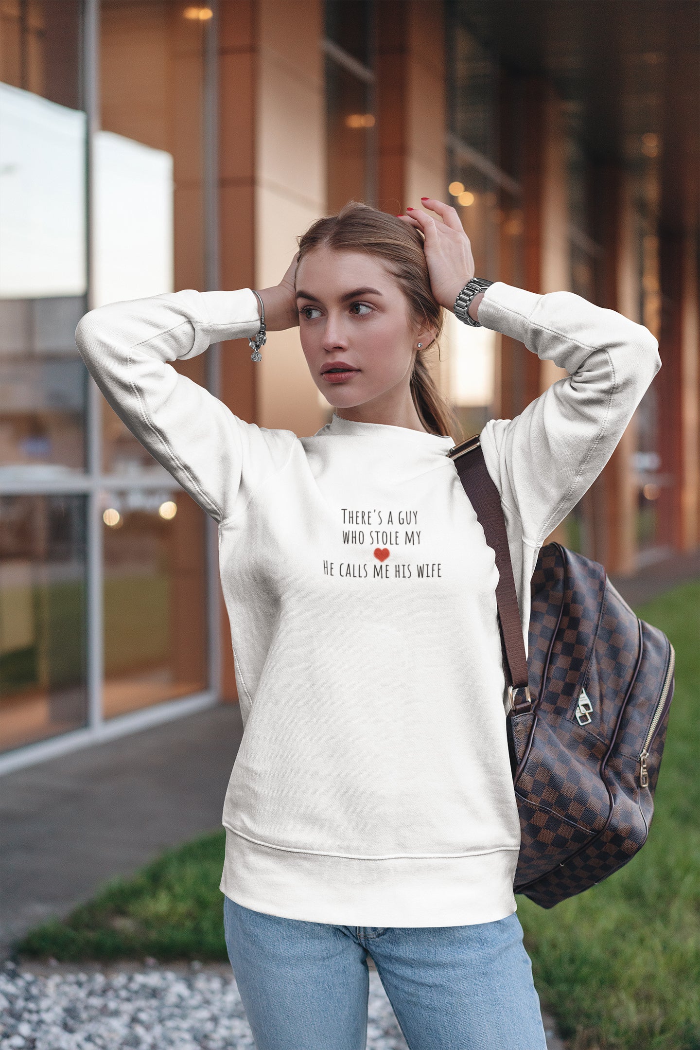 Ehemann-Frau-Liebes-Sweatshirt für Frauen