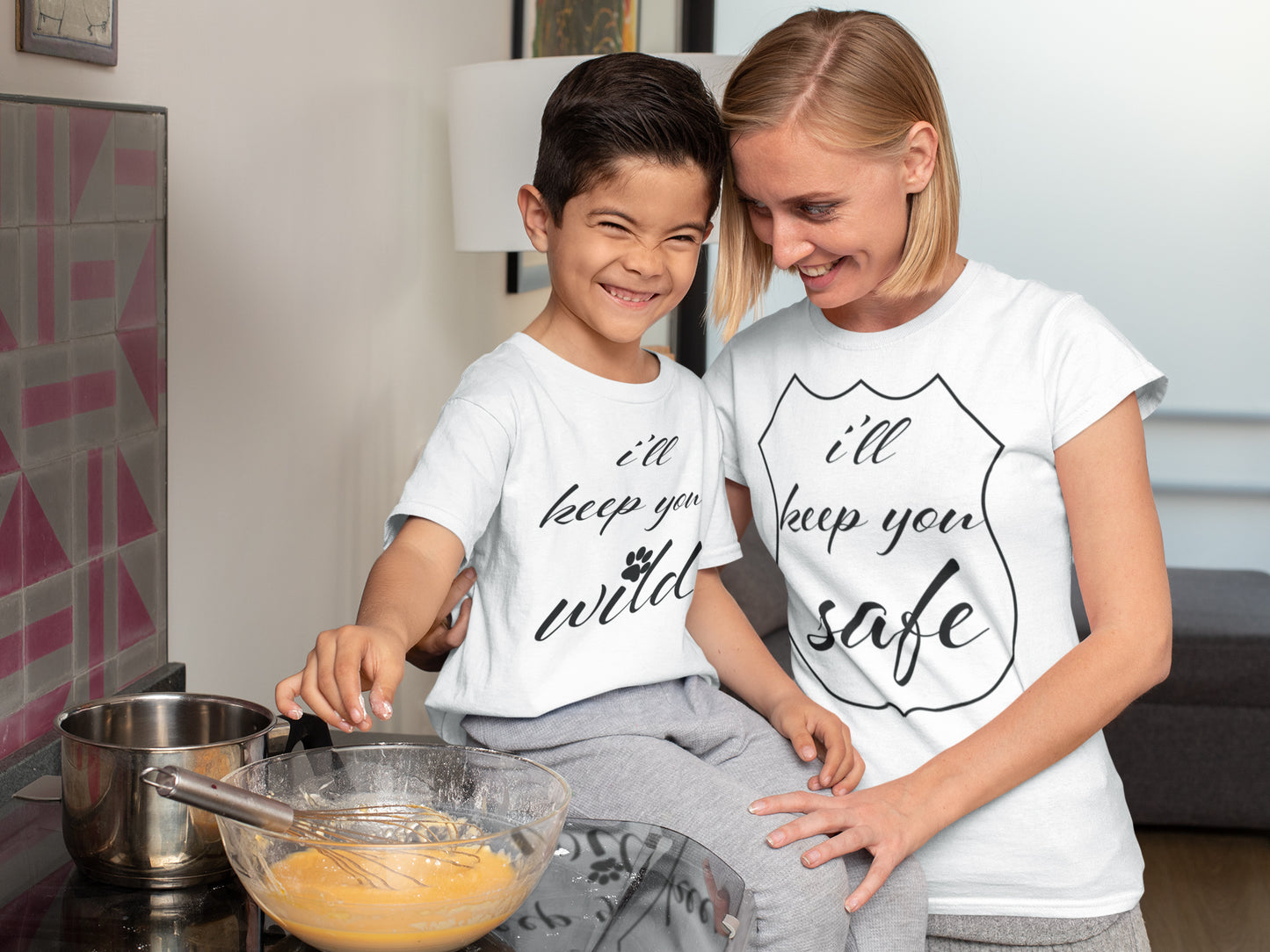 Schwarzes T-Shirt mit „I'll Keep You Wild“-Aufdruck für Jungen