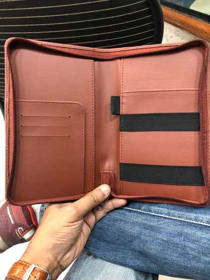 Brown Vegan Leather Travel Wallet