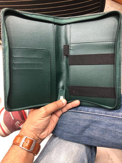 Green Vegan Leather Travel Wallet