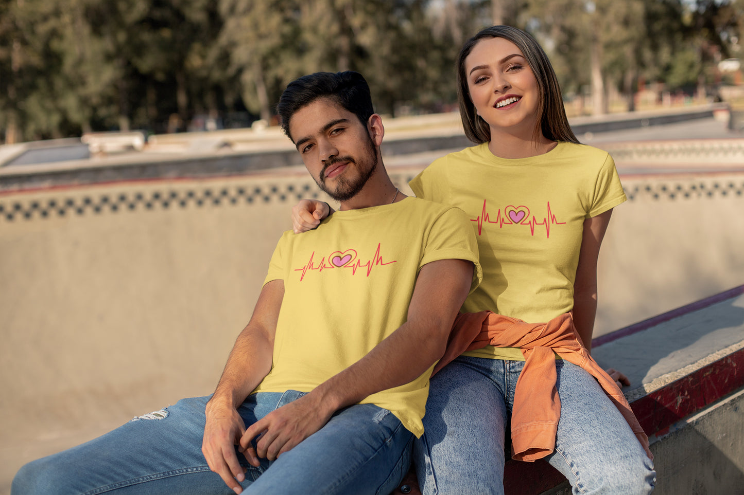 Heart Beat Couple T-shirt Combo