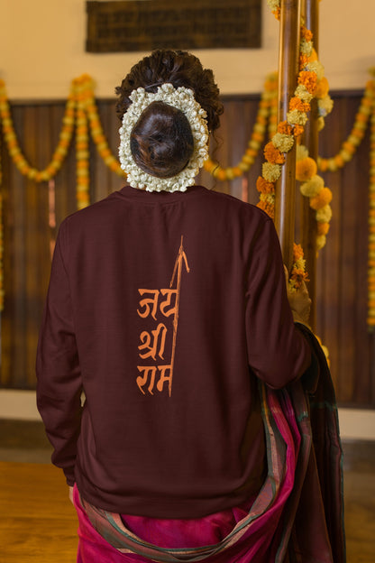 Jai Shri Ram Orange Back Print Unisex Sweatshirt