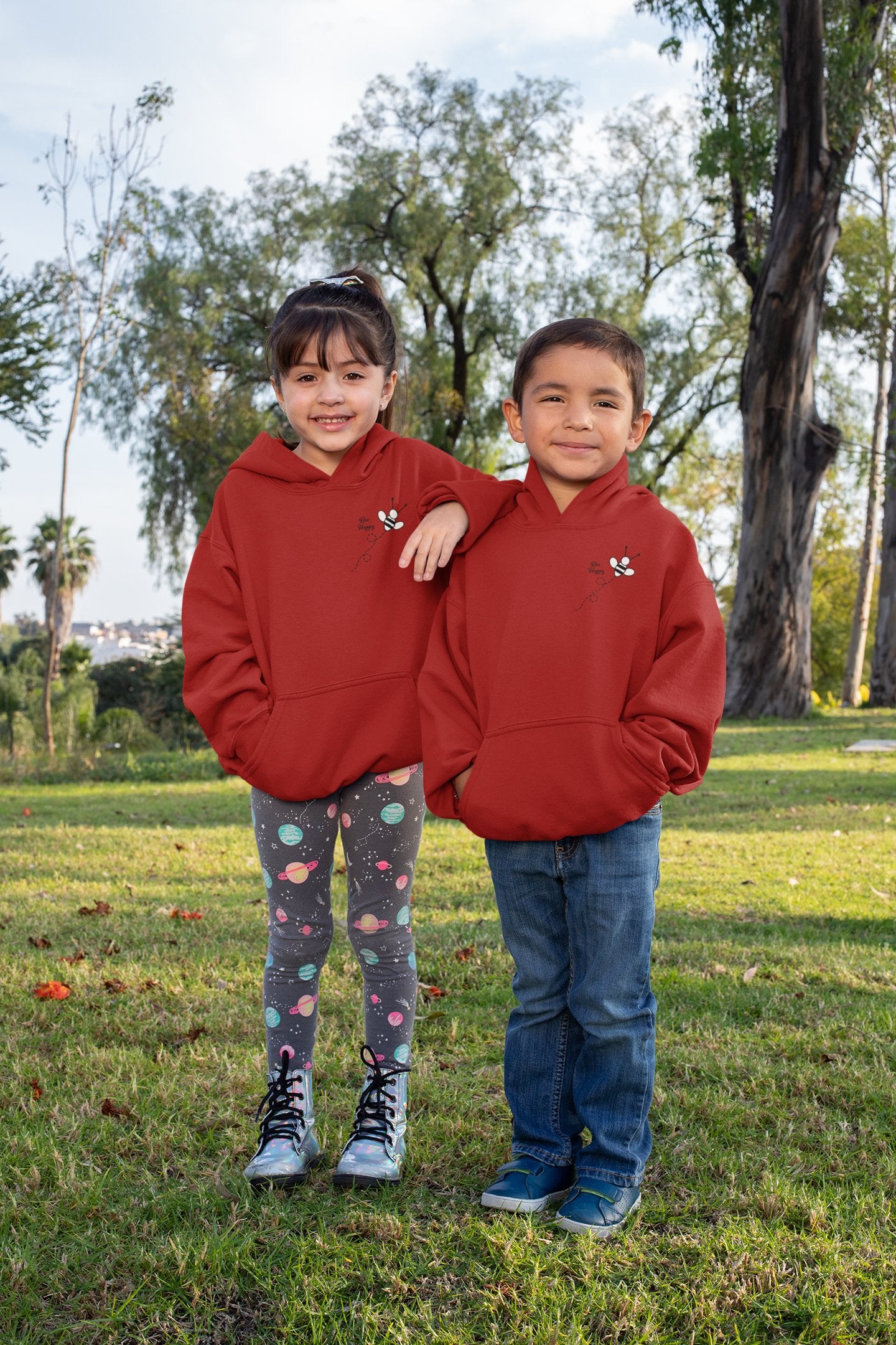 Hoodies für Kinder (BE HAPPY WHITE)