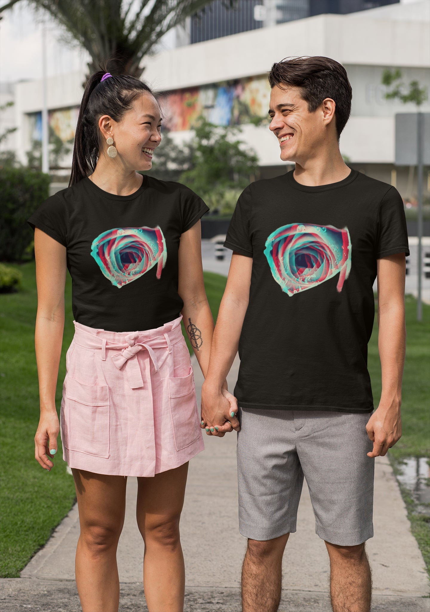 Rose Multicolour T-shirt for Women