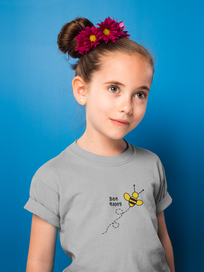 Summer T-shirt for Girls(BE HAPPY YELLOW)