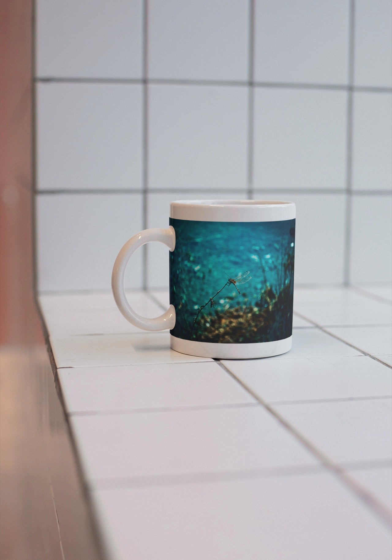 Coffee Mug (DRAGONFLY AT LAKE)