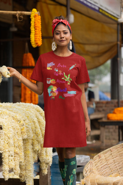 Bura Na Mano Holi Hai Dhol T-shirt Dress
