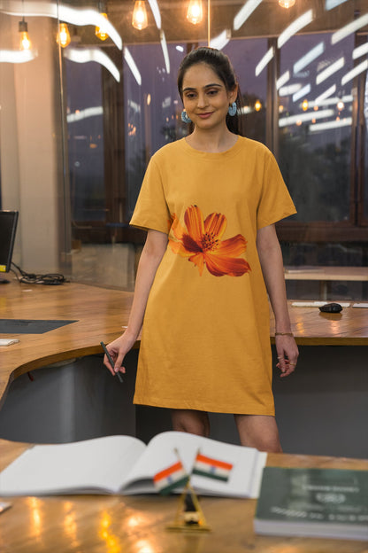 Flower Head T-shirt Dress