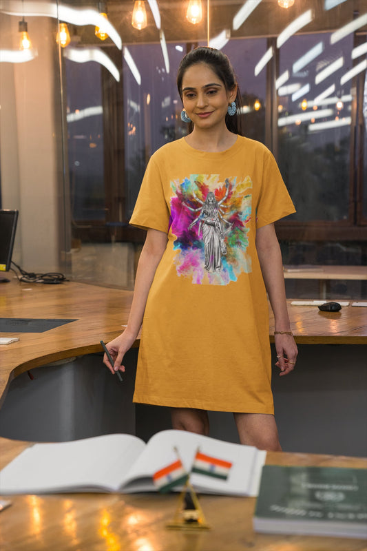 Multitasking Woman Colour T-shirt Dress