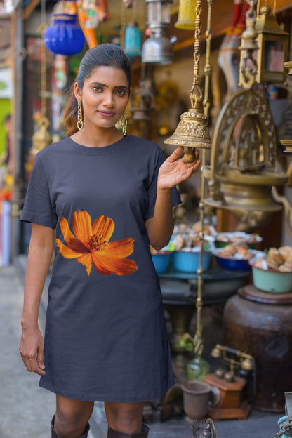 Flower Head T-shirt Dress
